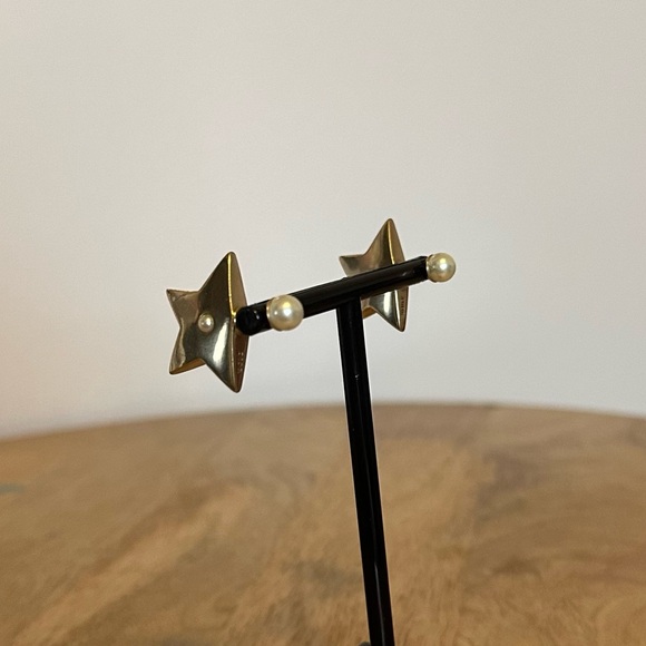 Dior Jewelry - DIOR TRIBALES Star Gold Plated and White Resin Pearl Earrings